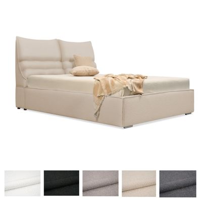 Polsterbett Doppelbett Salen Bettkasten Boucle Stoff 120/140/160/180/200x200 cm