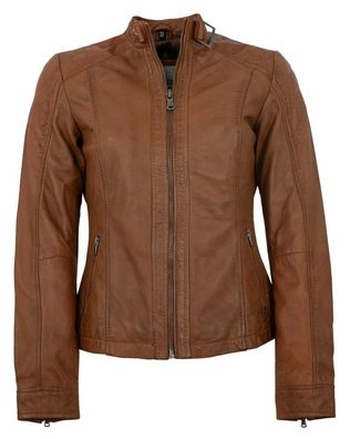 7eleven - Damen Lederjacke Lammnappa cognac