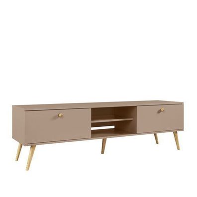 BETTSO RTV-Schrank TV-Tisch Schnurgriffe Boho IKON 170 Beige Macchiato