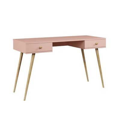 BETTSO Schreibtisch mit Schubladen auf hohen Beinen IKON Rosa