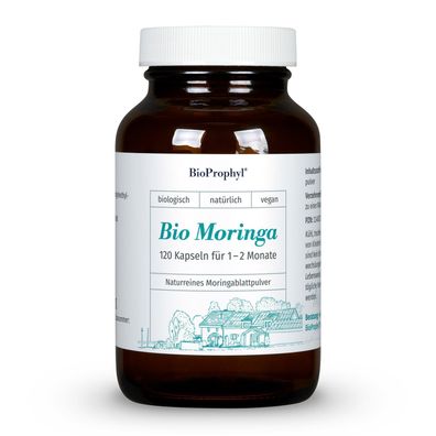 BioProphyl BIO Moringa | 500 mg Moringa Blattpulver BIO Qualität | 120 Kapseln
