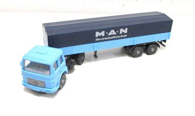 Wiking H0 1/87 535 MAN Pritschensattelzug blau in OVP