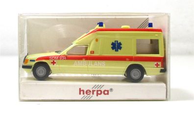 Modellauto H0 1/87 Herpa 042192 Mercedes W124 Miesen KTW Schweden