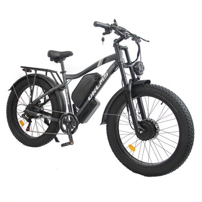 E-Bike MTB 26" mit 52V/25Ah Akku, 3000W Peak, 62 km/h, 150 kg Zuladung & 7-Gang