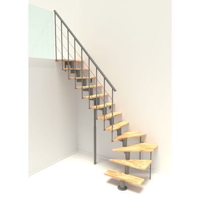 Minka Mittelholmtreppe Comfort Top Turn 37 - 312cm Geschosshoehe Buche Grau