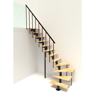 Minka Mittelholmtreppe Comfort Top Turn 37 - 312cm Geschosshoehe Buche Schwarz
