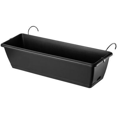KADAX Blumenkasten mit Griffen, 60 cm, Anthrazit
