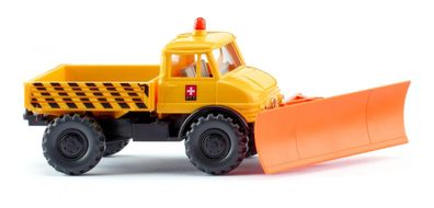 Wiking 037110 Unimog U 406 mit Schneepflug "PTT" Spur H0 1:87