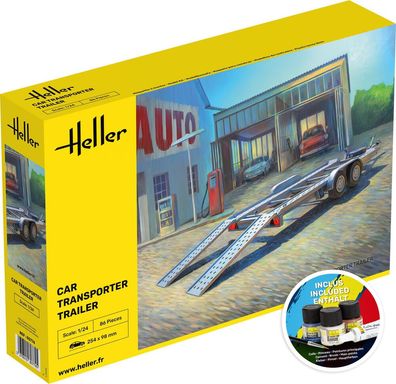 Heller 1:24 56774 Starter KIT Car Transporter Trailer