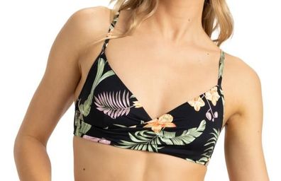 ROXY Bikini Top Pt Beach Classics Wrap anthracite island escape - Größe: L