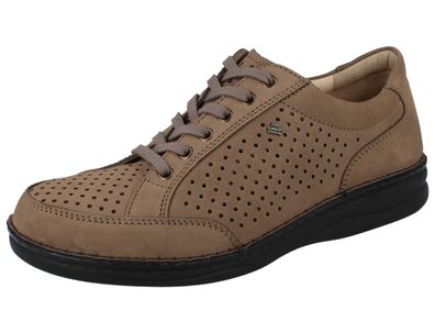 FINN Comfort Bardolino Herren Halbschuhe gelocht braun Nubukleder