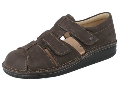FINN Comfort Athos Herren geschlossene Sandalen dunkelbraun slate Nubukleder