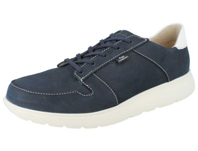 FINN Comfort Timaru Herren Halbschuhe mit Reißverschluss blau Nubukleder