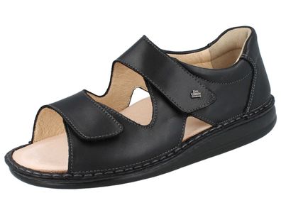 FINN Comfort Argos Soft Herren Sandale schwarz weiches Glattleder