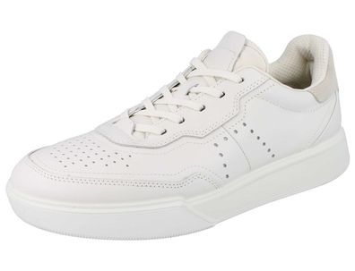 ECCO Street Court M Herren Sneaker Halbschuhe Schnürschuhe weiß Glattleder
