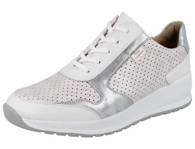 FINN Comfort Finnstretch Mori Damen Halbschuhe weiss rosa Stretch Glattleder