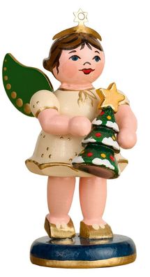 Sockelfigur Engel mit Tannenbaum