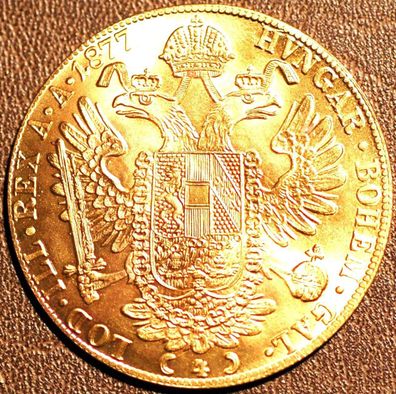 4 Dukaten Medaillen Österreich Replik Jahrgang 1877, vergoldet (ÖM300925)