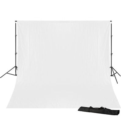 Bresser - F000335 - BR-D23 Hintergrundsystem + Hintergrundtuch 3 x 6m Weiß
