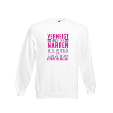 Verneigt euch: Bademeisterin | Schwimmmeisterin v2 Sweatshirt Weiß