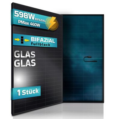 SUNNIVA® Solar Module Black Frame FULL BLACK Bifacial Glas Glas 460W Setwahl