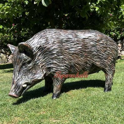 Wildschwein Eber Keiler Frischling Figur Natur Wiese Gartenfigur Wald Tierfigur groß