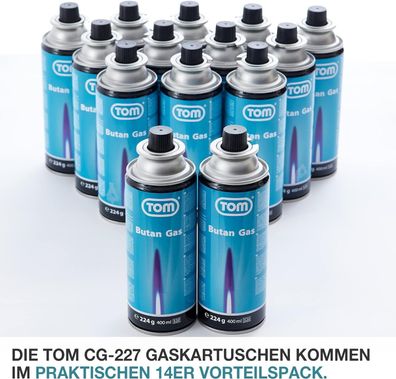 14 mal CG-227 Butan Gaskartuschen
