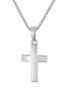 trendor Schmuck Kreuz-Anhänger für Kinder Weißgold 333 + Silberkette 75691