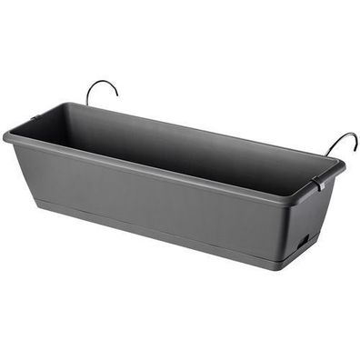 KADAX Blumenkasten mit Griffen, 60 cm, Grau
