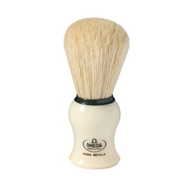 Omega Rasierpinsel reine Borste 10066 beige Griff