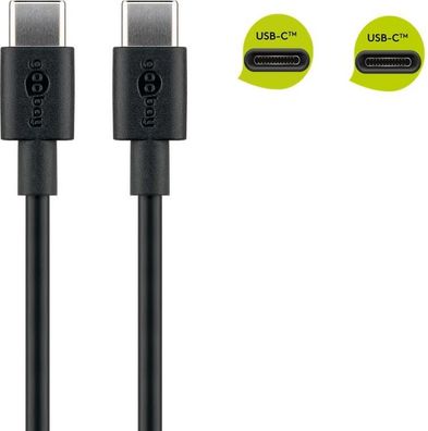 Goobay USB-C™ Lade- und Synchronisationskabel, 0.5 m, Schwarz - für Geräte mit