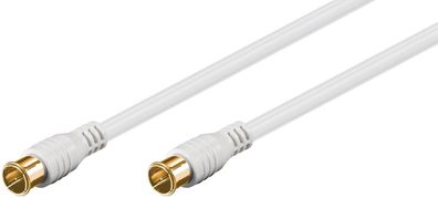 Goobay F-Quick SAT Antennenkabel (80 dB), 2x geschirmt, 1.5 m, Weiß - vergoldet,