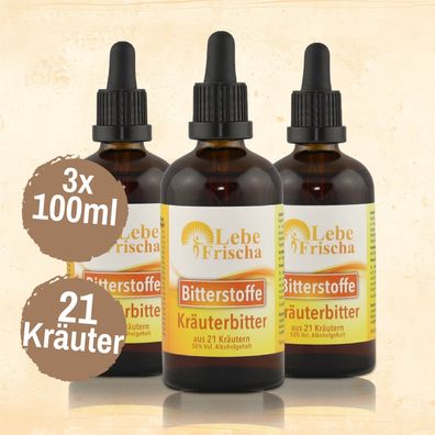 LebeFrischa Bitterstoffe Tropfen 21 Kräuter 300ml Kräuterbitter Magen Bittertropfen