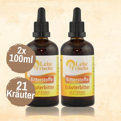 LebeFrischa Bitterstoffe Tropfen 21 Kräuter 200ml Kräuterbitter Magen Bittertropfen