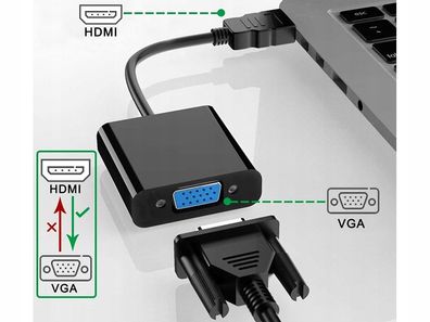 VGA auf HDMI Adapter Audio-Untersützung 1080P Auflösung VGA zu HDMI PC, Laptop