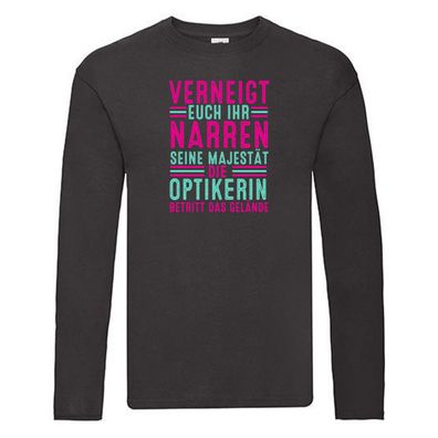 Verneigt euch: Optikerin | Augenoptik Long Sleeve Schwarz