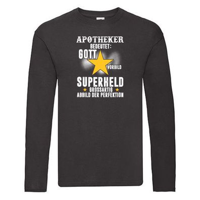 Superheld: Apotheker | lustig | Apotheke | Pharmazie Humor Long Sleeve Schwarz