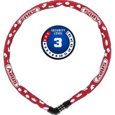 Kette 4804C Symbols, L = 75 cm, Ø = 4 mm, rot, Abus, 87499