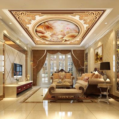 Vlies Fototapeten Dachtapeten Dachbilder Decke Deckengemälde Retro Lotus 11300