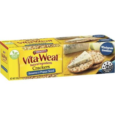 Arnott's Vita-Weat Sesame & Poppy Seed Crackers [MHD: 19.02.2025] 130 g