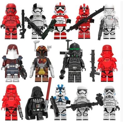 14 Star Wars-Set-Bausteine und Minifiguren