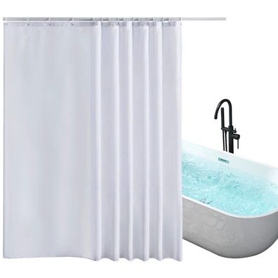 KoDise White Weiß Textil Duschvorhang 180 x 220 cm. Elegant