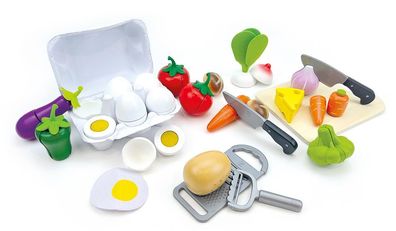 XL Set Kochgrundlagen und Gemüse für Outdoor Spielküche