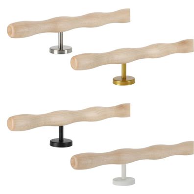 Ahorn Holz Handlauf wellenförmig Ø 42 mm gerade Edelstahl Handlaufhalter - Turnsta