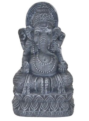 Ganesha Gott „Herr der Hindernisse“ - Höhe 39 cm - Dekofigur aus Resin in Grau-Matt