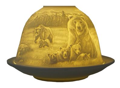 Dome Light Braunbären Bär Bären Teelicht Windlicht Tisch Deko Teelichthalter