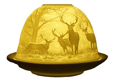 Dome Light Hirsche im Wald Teelicht Windlicht Tisch Deko Teelichthalter