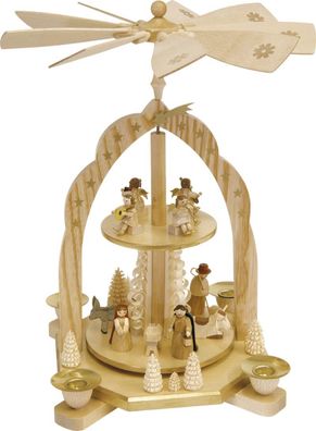 Richard Glaesser Pyramide Christi Geburt mit Engeln natur Erzgebirge