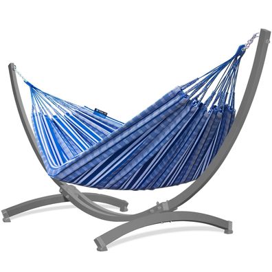 Potenza Hängematte 220x160 mit Verzinkung Tytan Gestell für 2 Personen 350kg