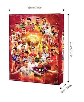 Adventskalender 2025 VM Adventskalender Juli Blind Box Messi, Salah, Mbappe, Cristian